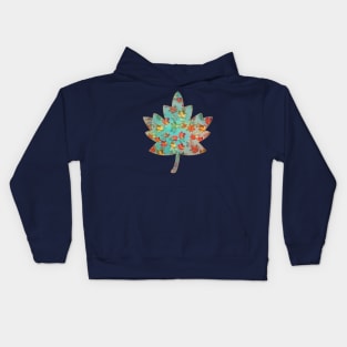 Falling Autumn Leaf Pattern Kids Hoodie